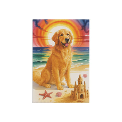 Golden Retriever Beach Garden Flag
