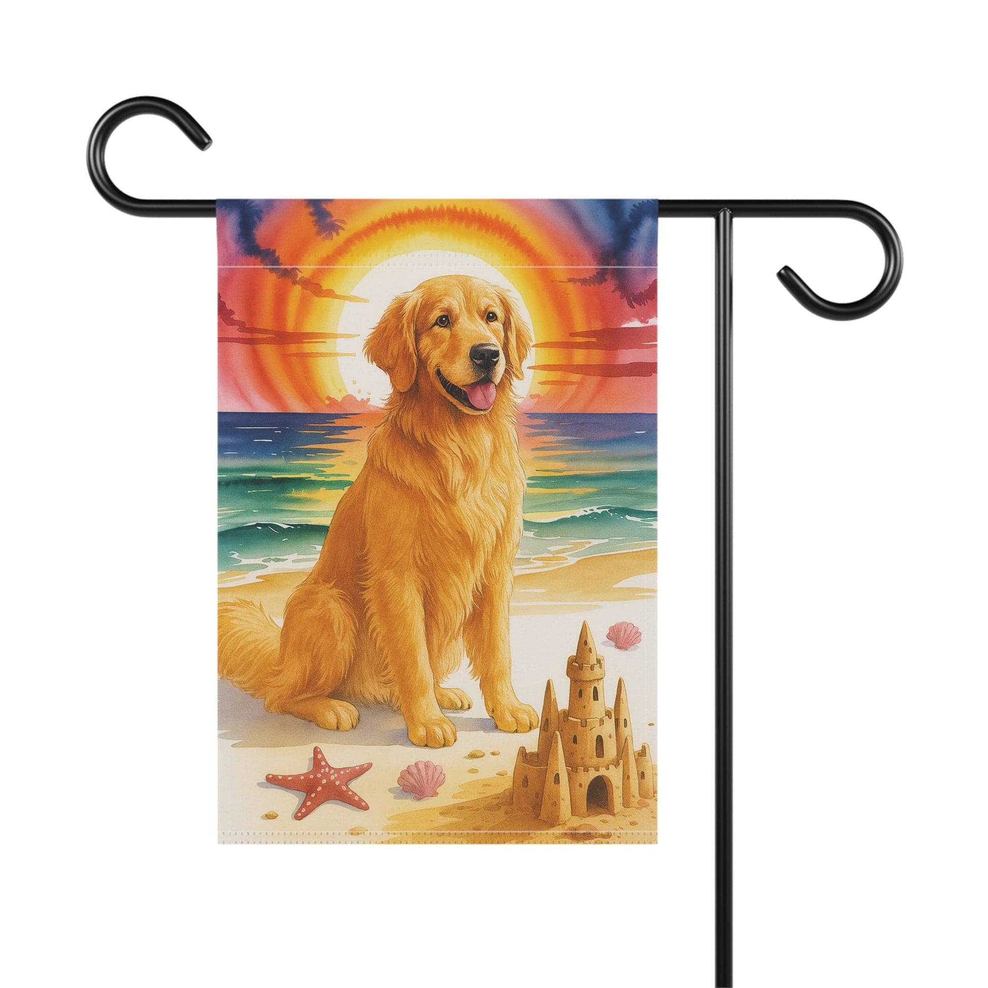 Golden Retriever Beach Garden Flag