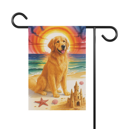 Golden Retriever Beach Garden Flag