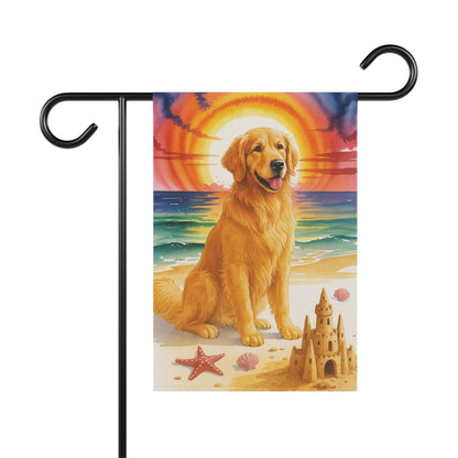 Golden Retriever Beach Garden Flag