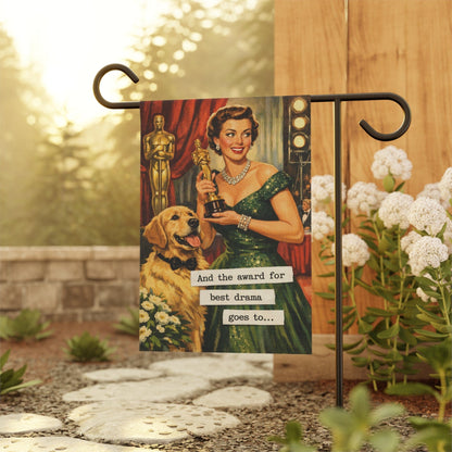 Golden Retriever Best Drama Award Garden Flag