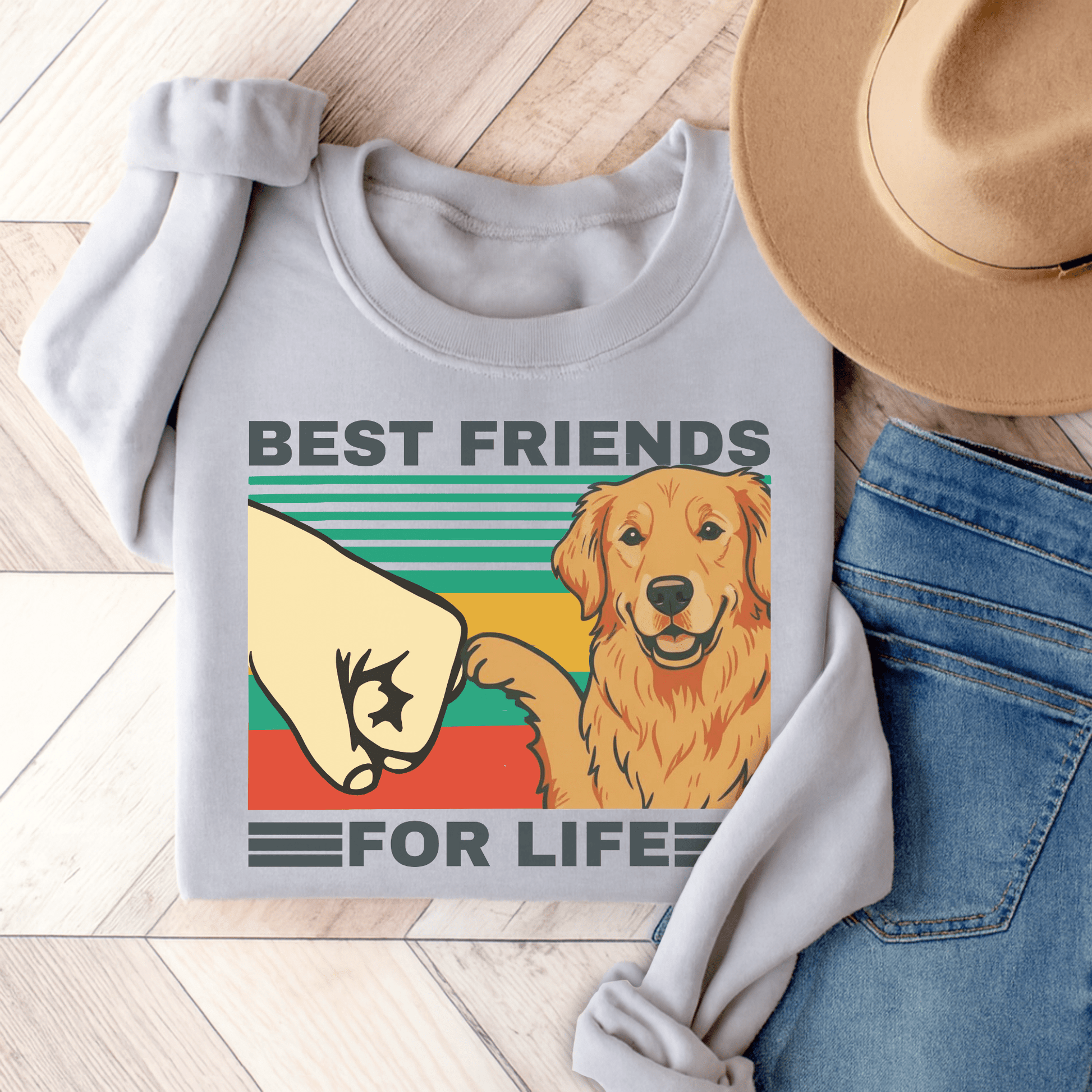 Golden Retriever Bestie Sweatshirt Ash