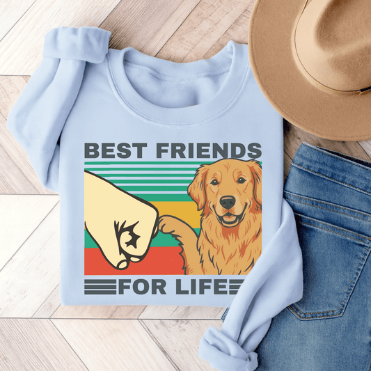 Golden Retriever Bestie Unisex Sweatshirt Light Blue