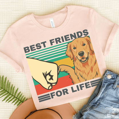 Golden Retriever Bestie TShirt Soft Pink