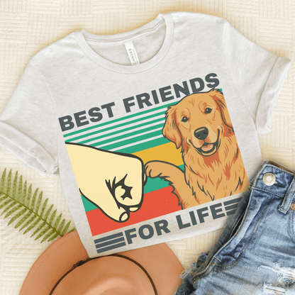 Golden Retriever Bestie TShirt Ash