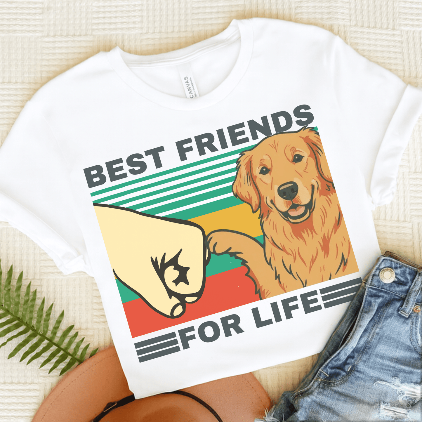 Golden Retriever Bestie TShirt White