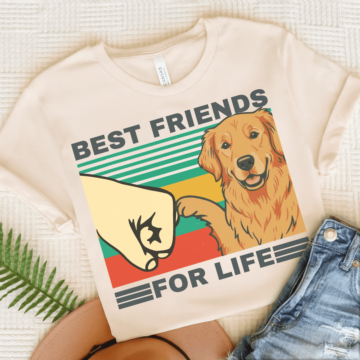 Golden Retriever Bestie TShirt Natural