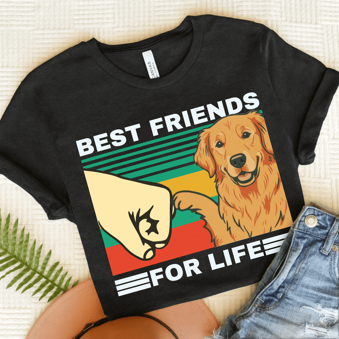Golden Retriever Bestie TShirt Dark Grey Heather