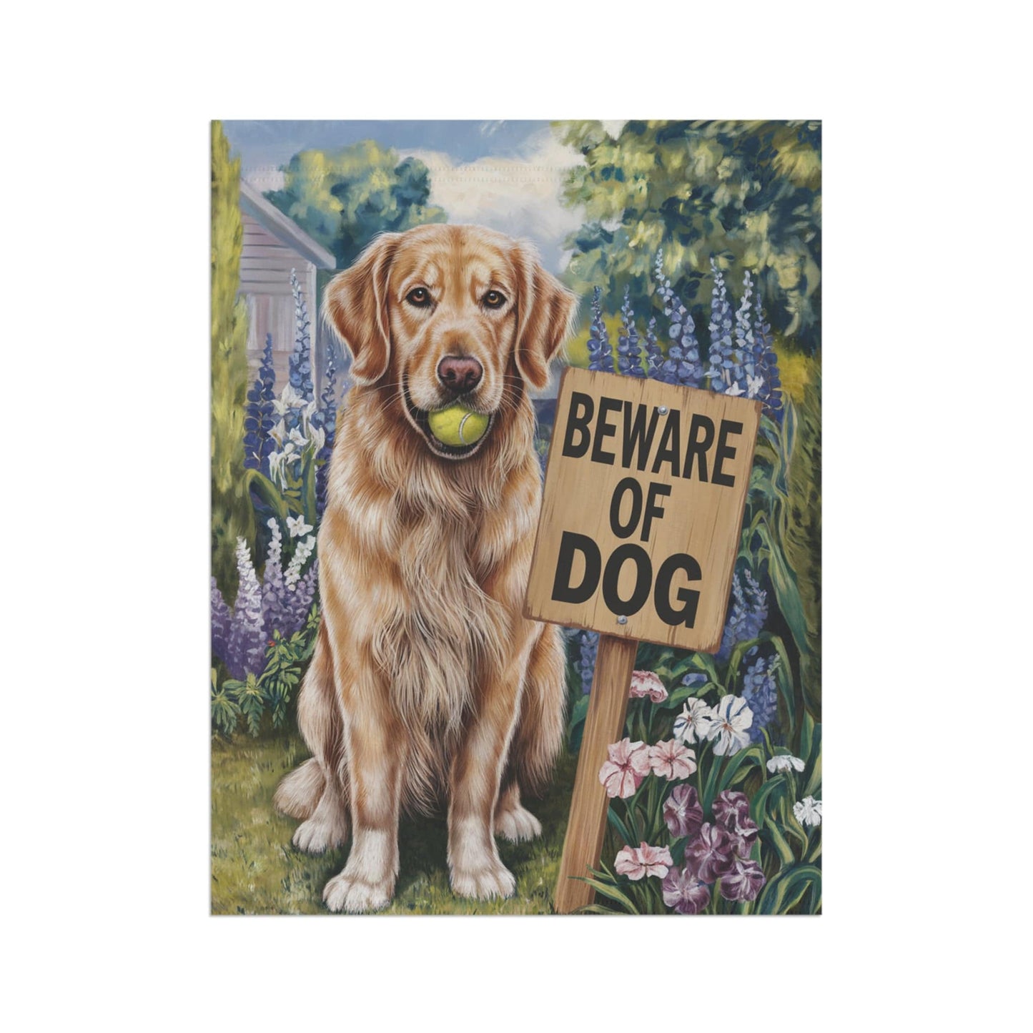 Golden Retriever Beware Garden Flag