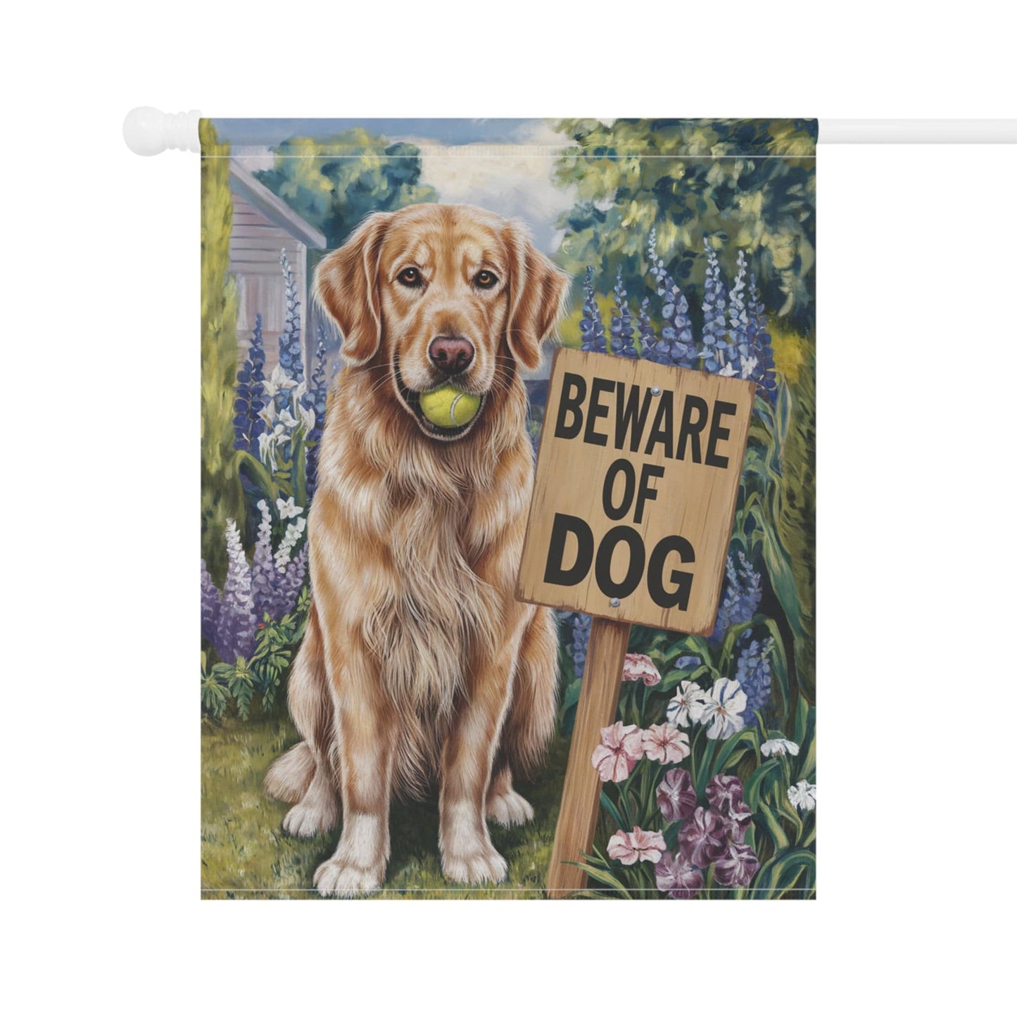 Golden Retriever Beware Garden Flag