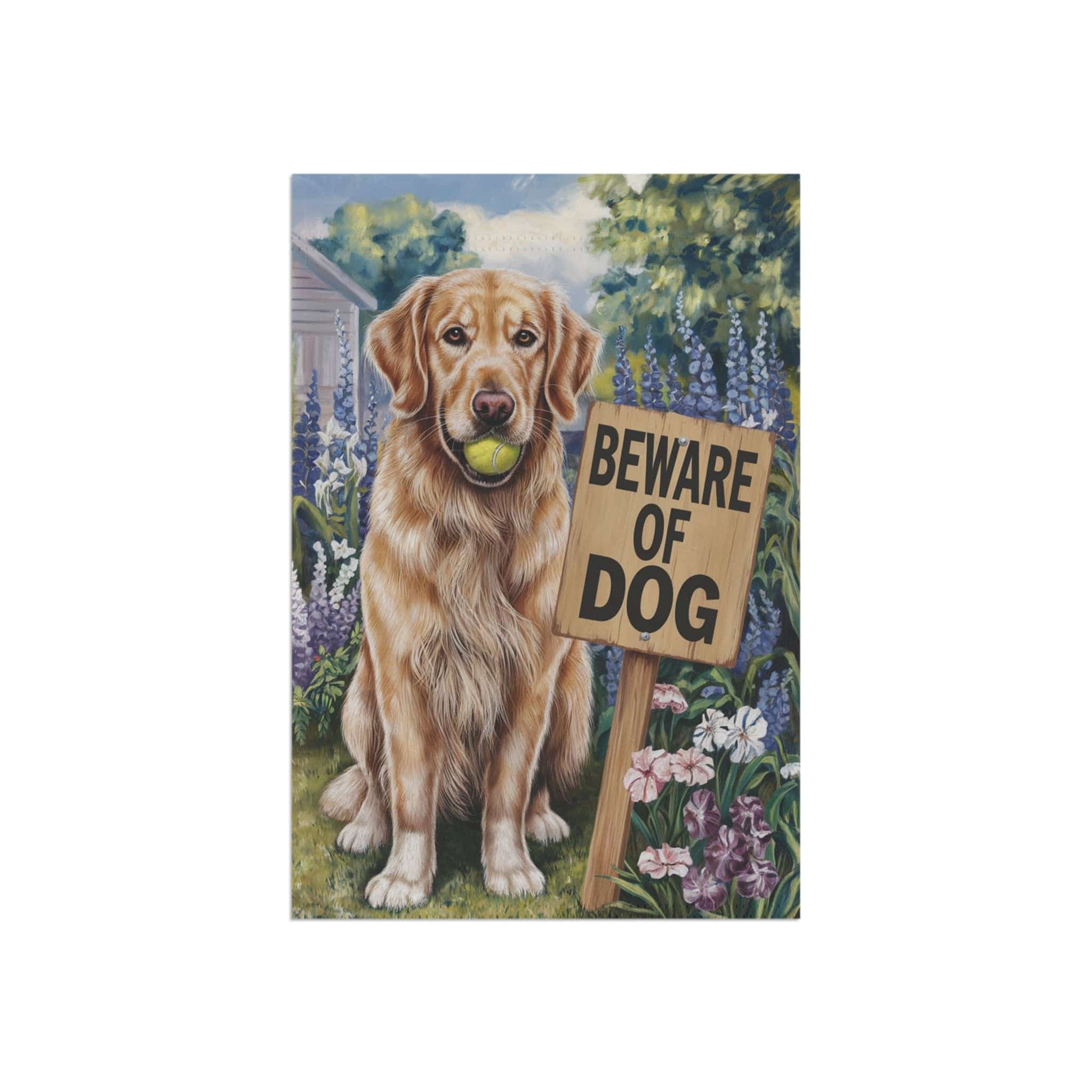 Golden Retriever Beware Garden Flag