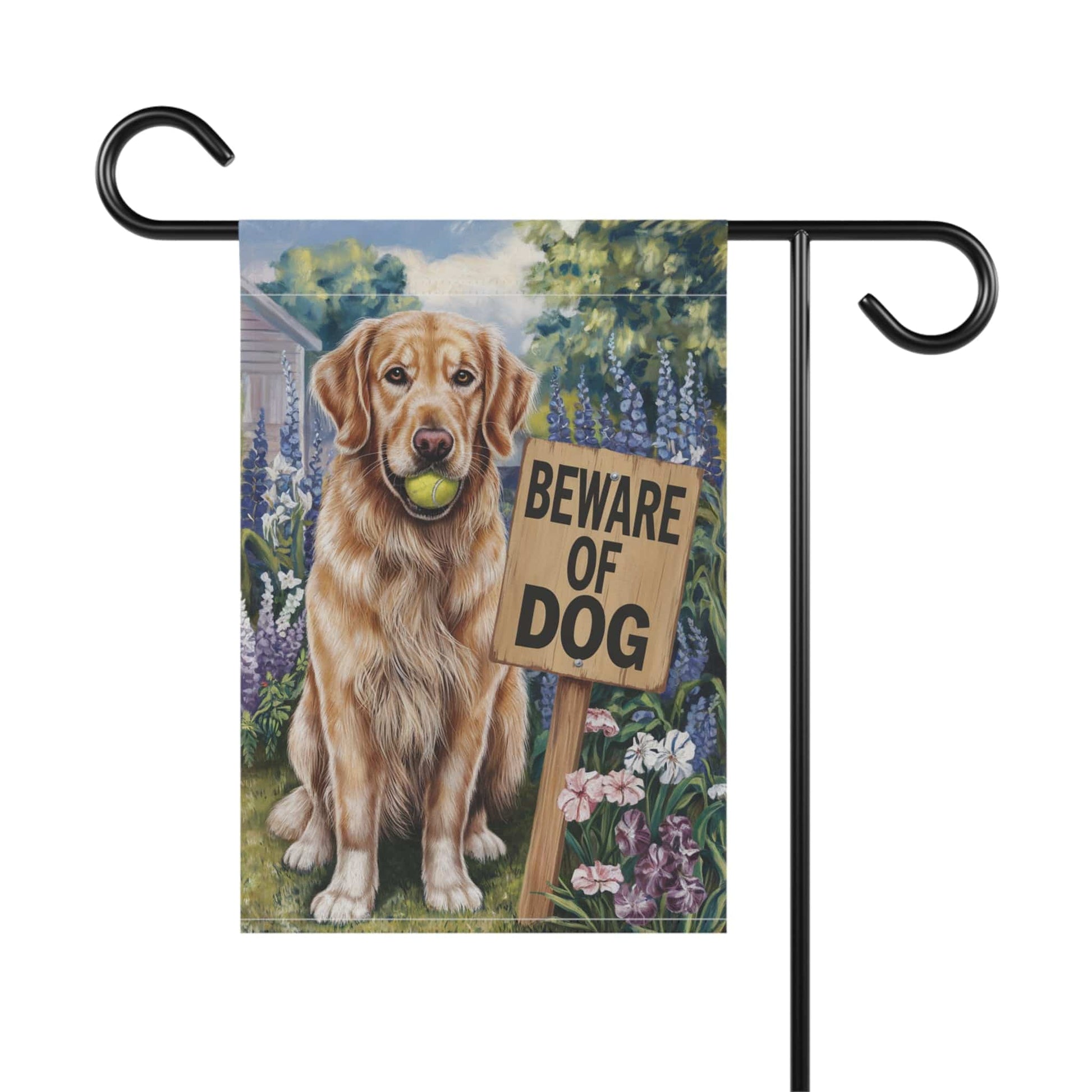Golden Retriever Beware Garden Flag
