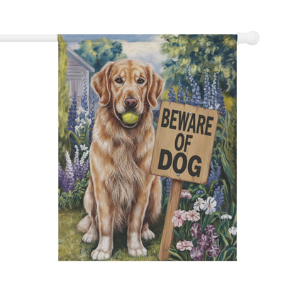 Golden Retriever Beware Garden Flag