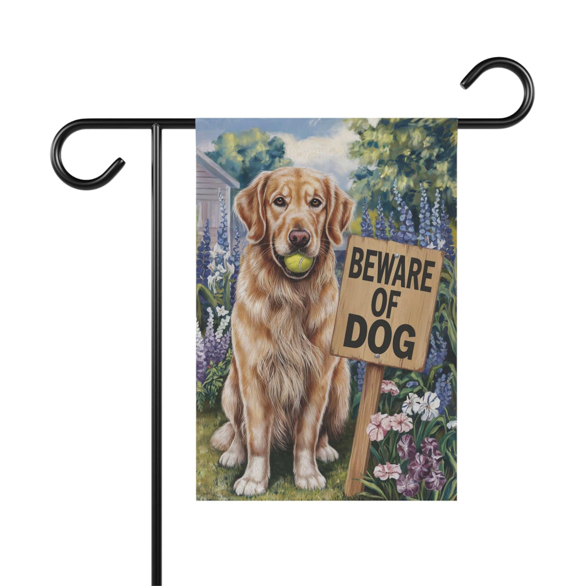 Golden Retriever Beware Garden Flag