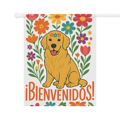 Golden Retriever Bienvenidos Garden Flag