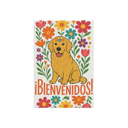Golden Retriever Bienvenidos Garden Flag