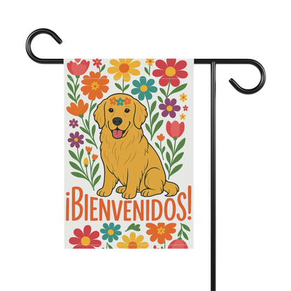 Golden Retriever Bienvenidos Garden Flag