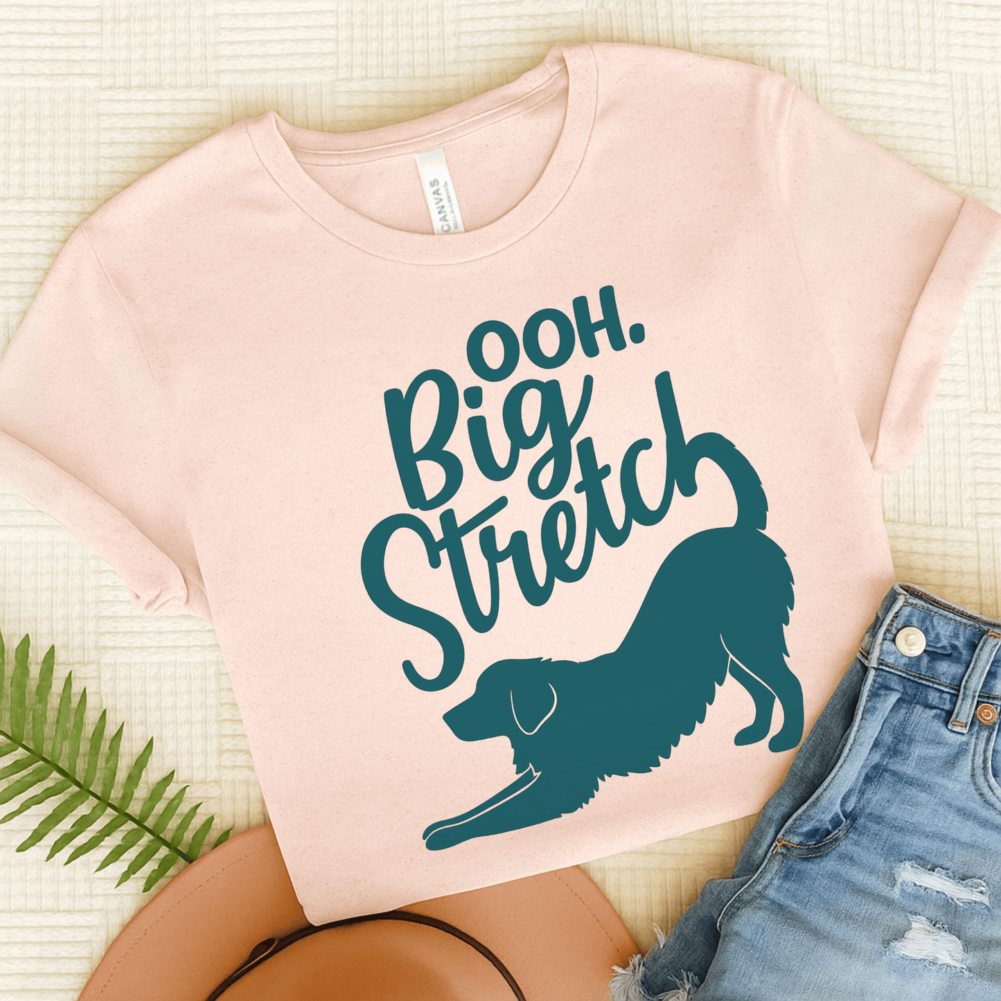 Golden Retriever Big Stretch Unisex TShirt Soft Pink