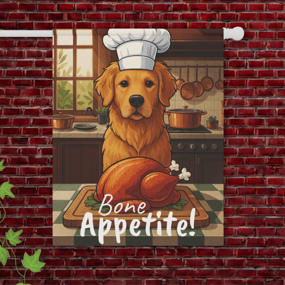 Golden Retriever Bone Appetite Garden Flag 24.5'' × 32''