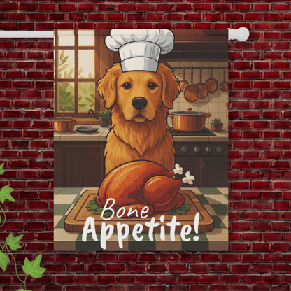Golden Retriever Bone Appetite Garden Flag 24.5'' × 32''