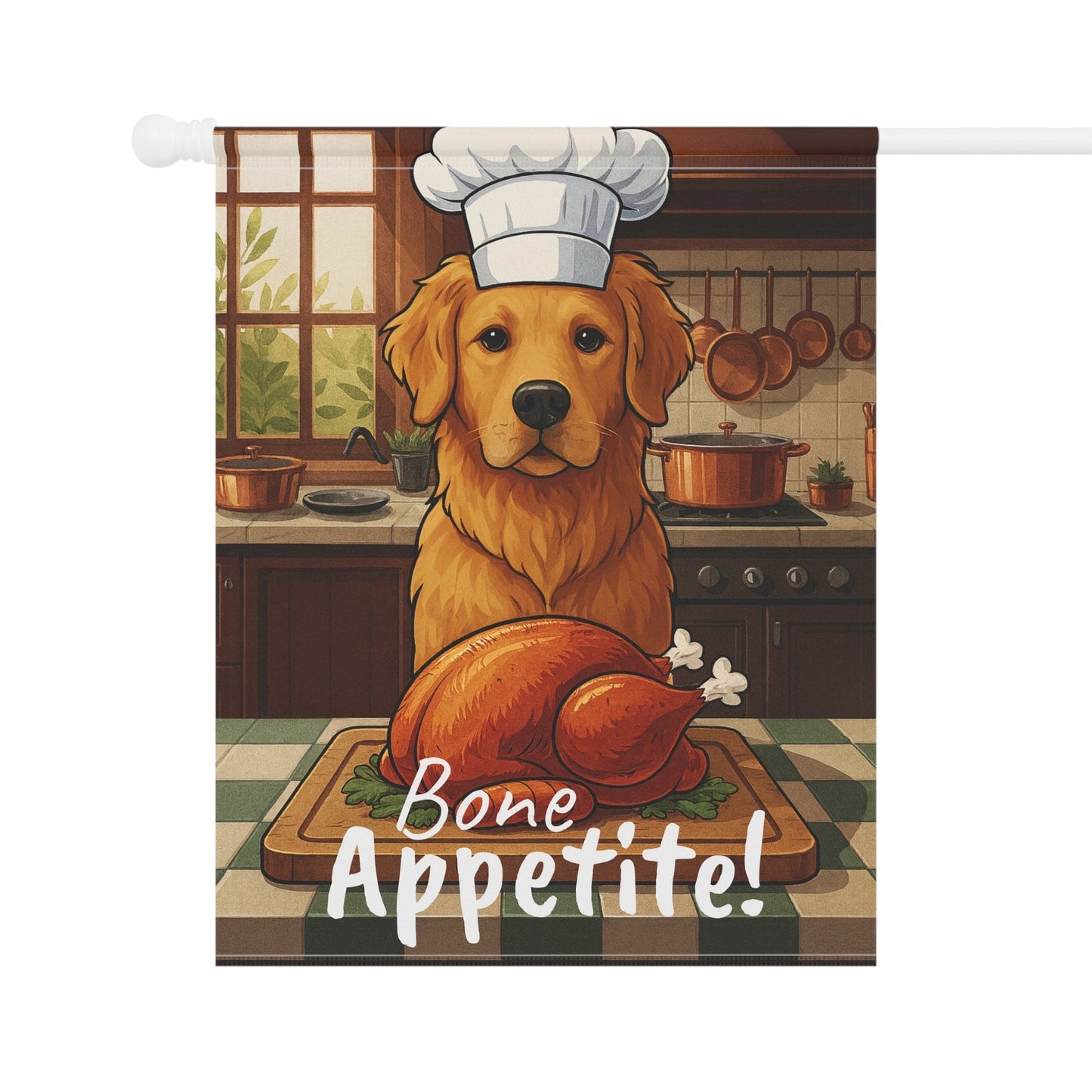 Golden Retriever Bone Appetite Garden Flag