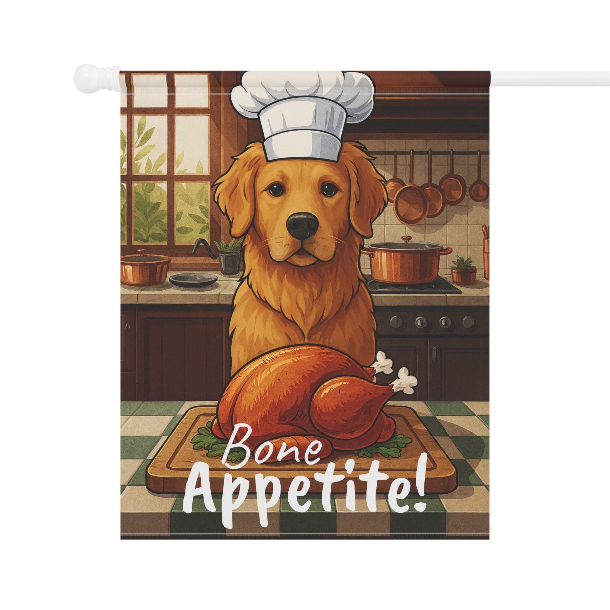 Golden Retriever Bone Appetite Garden Flag