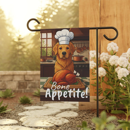 Golden Retriever Bone Appetite Garden Flag