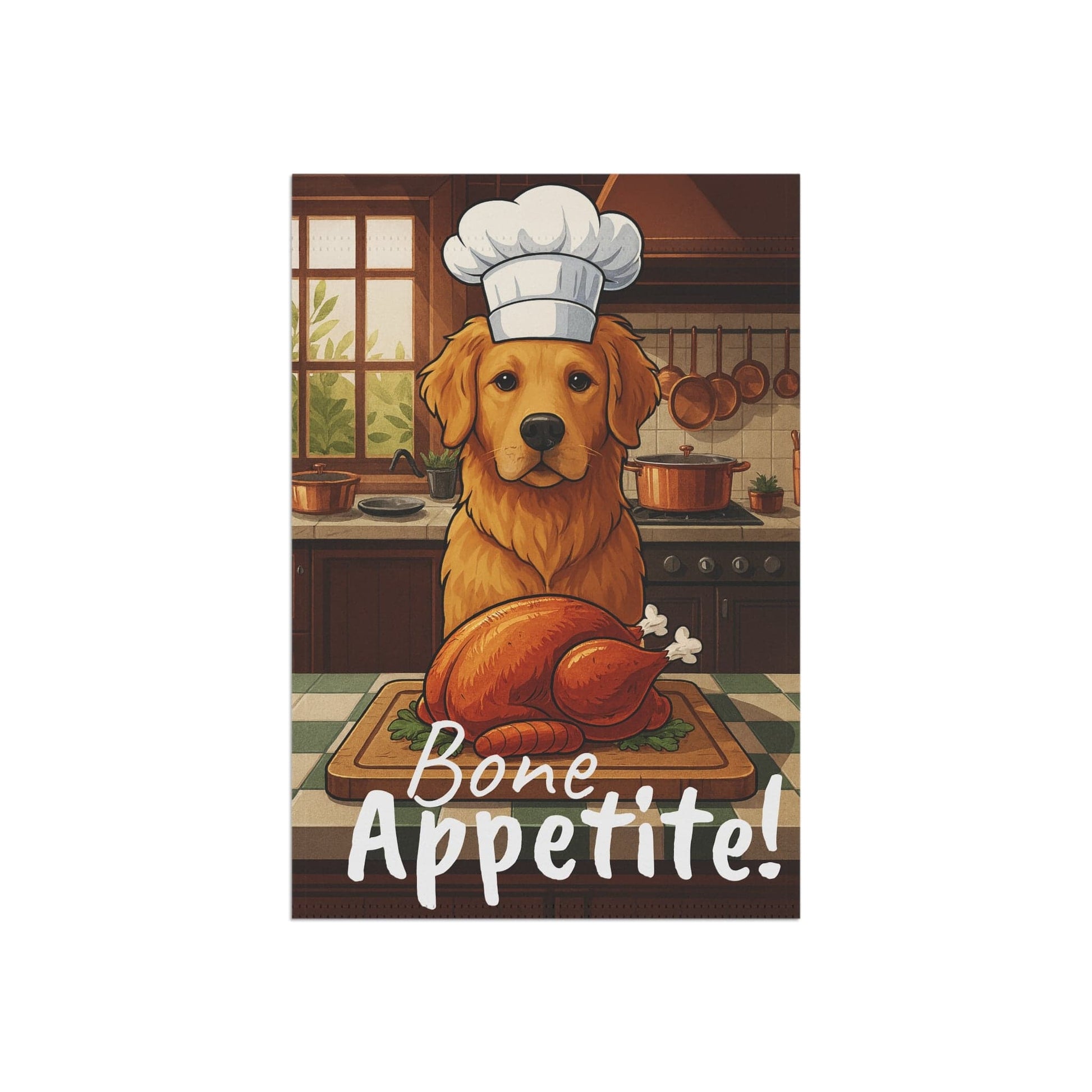 Golden Retriever Bone Appetite Garden Flag