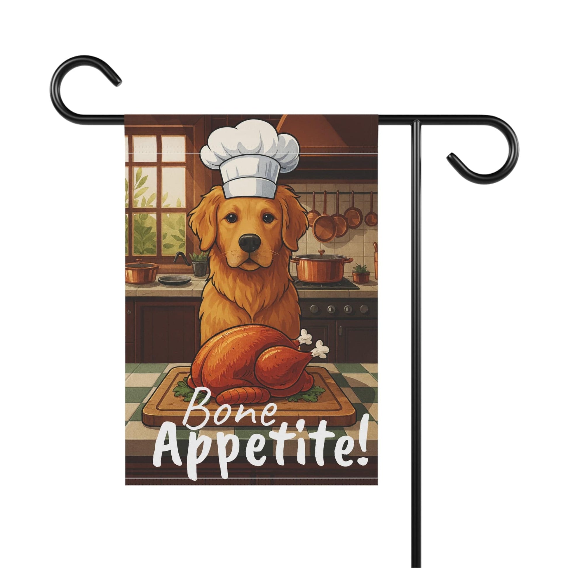 Golden Retriever Bone Appetite Garden Flag