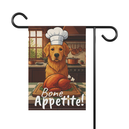 Golden Retriever Bone Appetite Garden Flag