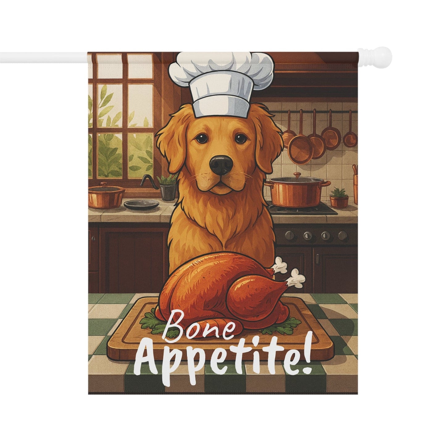 Golden Retriever Bone Appetite Garden Flag