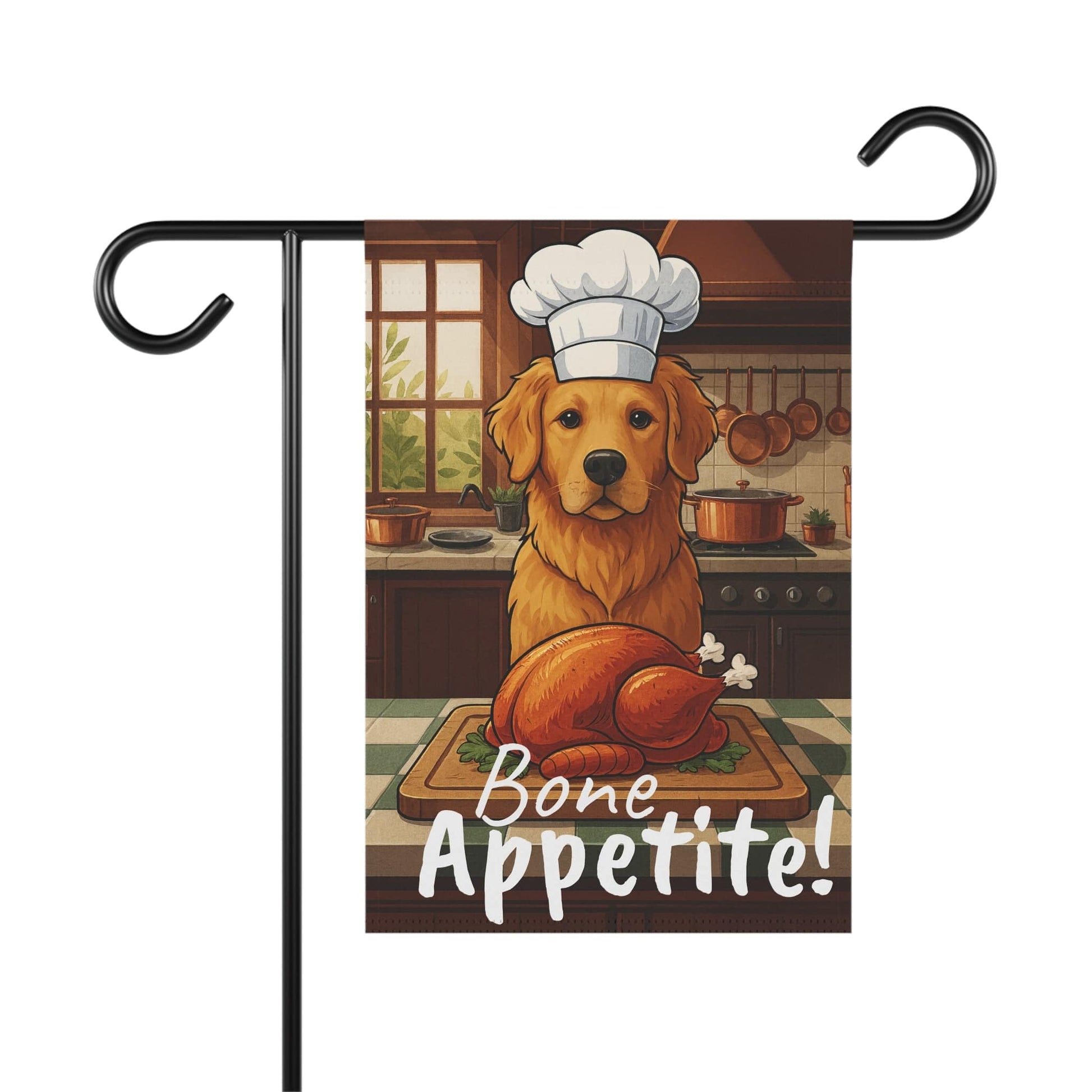 Golden Retriever Bone Appetite Garden Flag