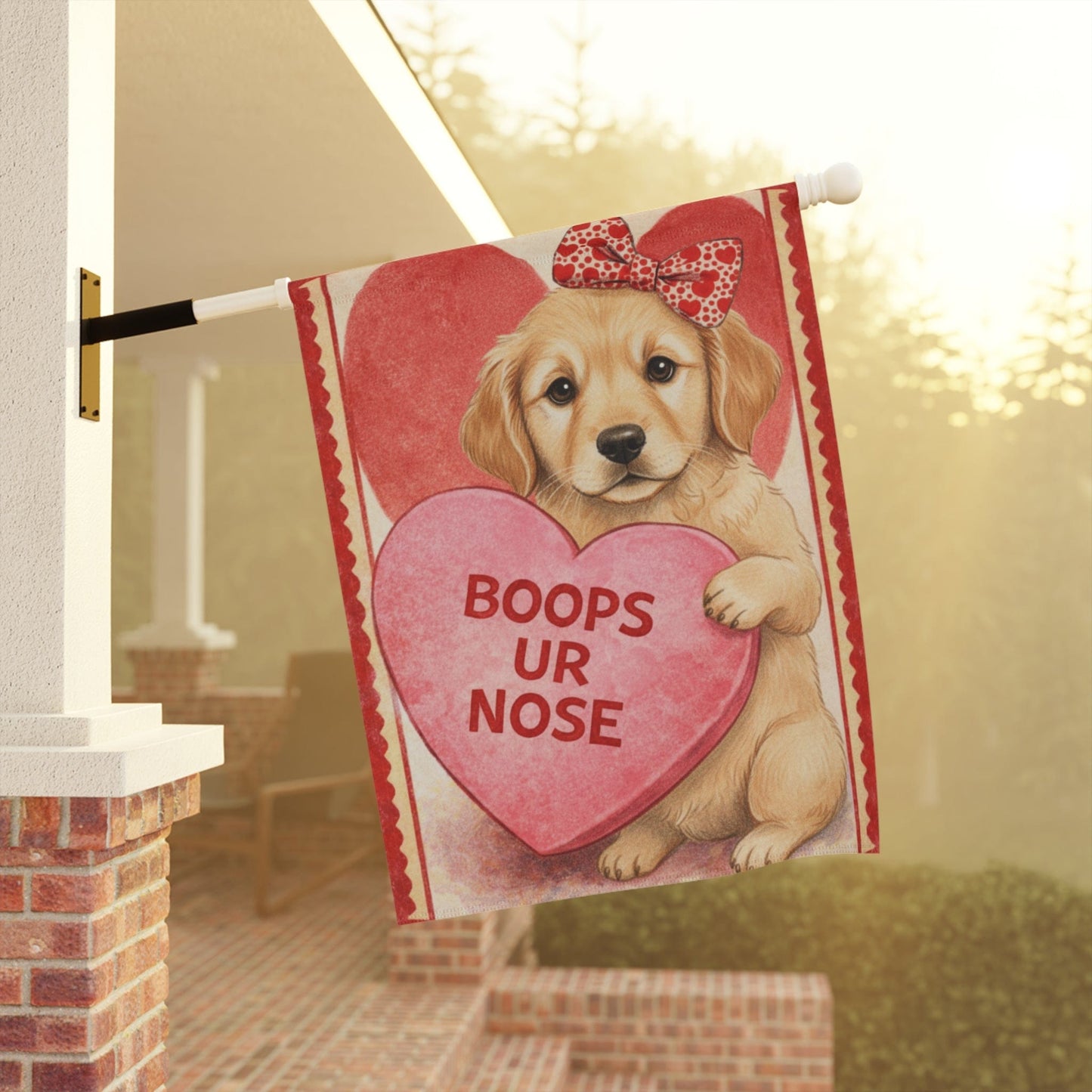 Golden Retriever Boops Your Nose Valentines Garden Flag