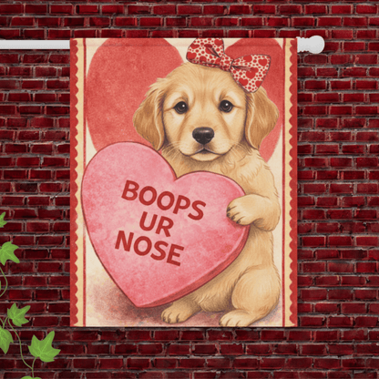 Golden Retriever Boops Your Nose Valentines Garden Flag 24.5'' × 32''