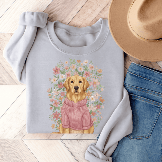 Golden Retriever Bouquet Unisex Sweatshirt Ash