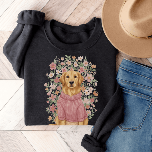 Golden Retriever Bouquet Unisex Sweatshirt Black