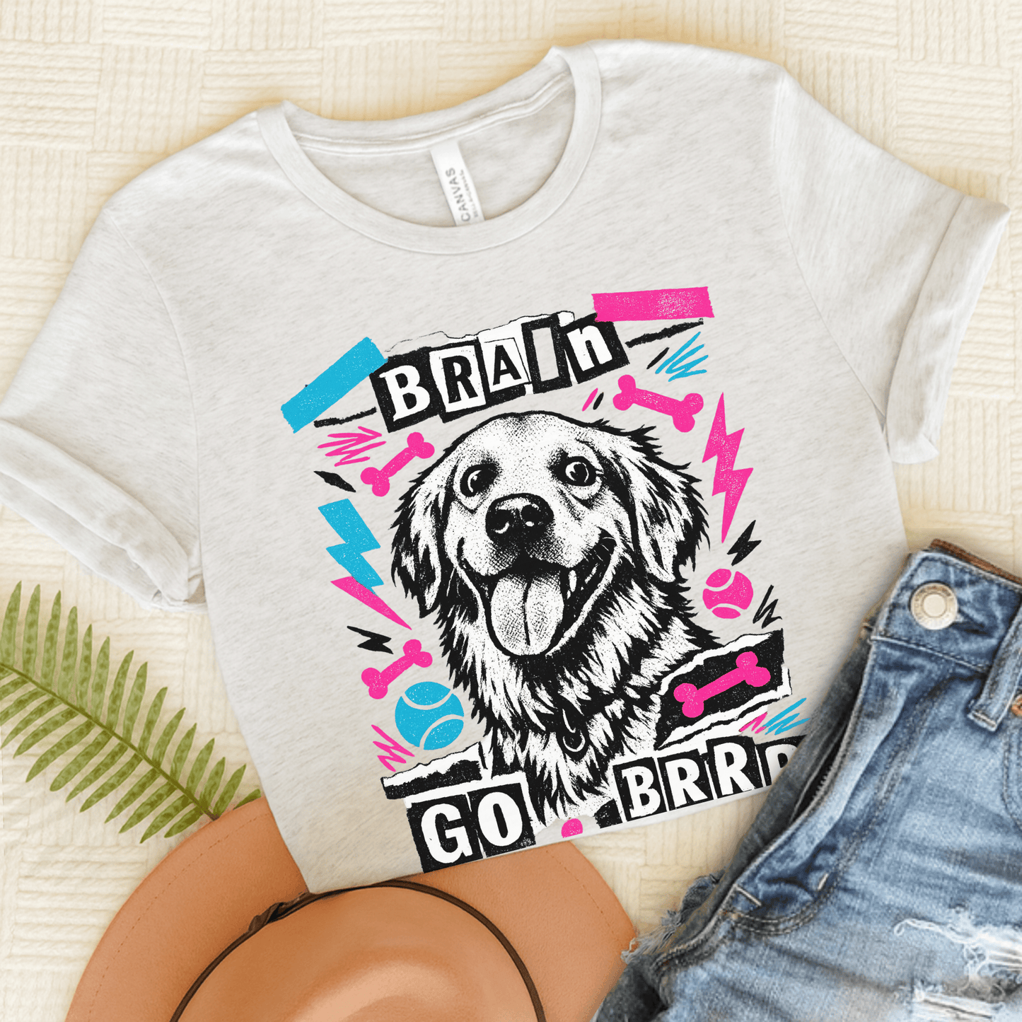Golden Retriever Brrr Goldie Unisex Tshirt Ash