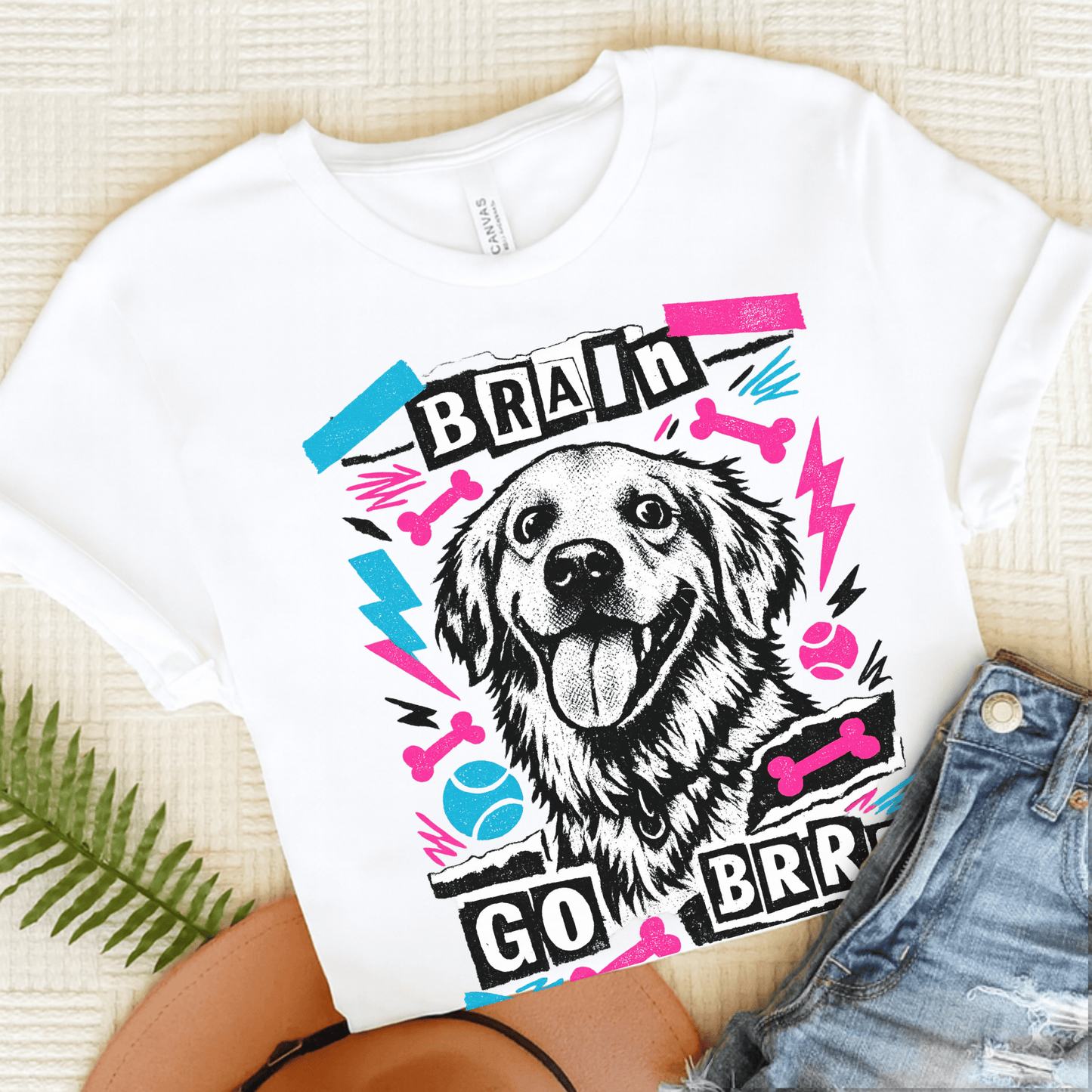 Golden Retriever Brrr Goldie Unisex Tshirt White