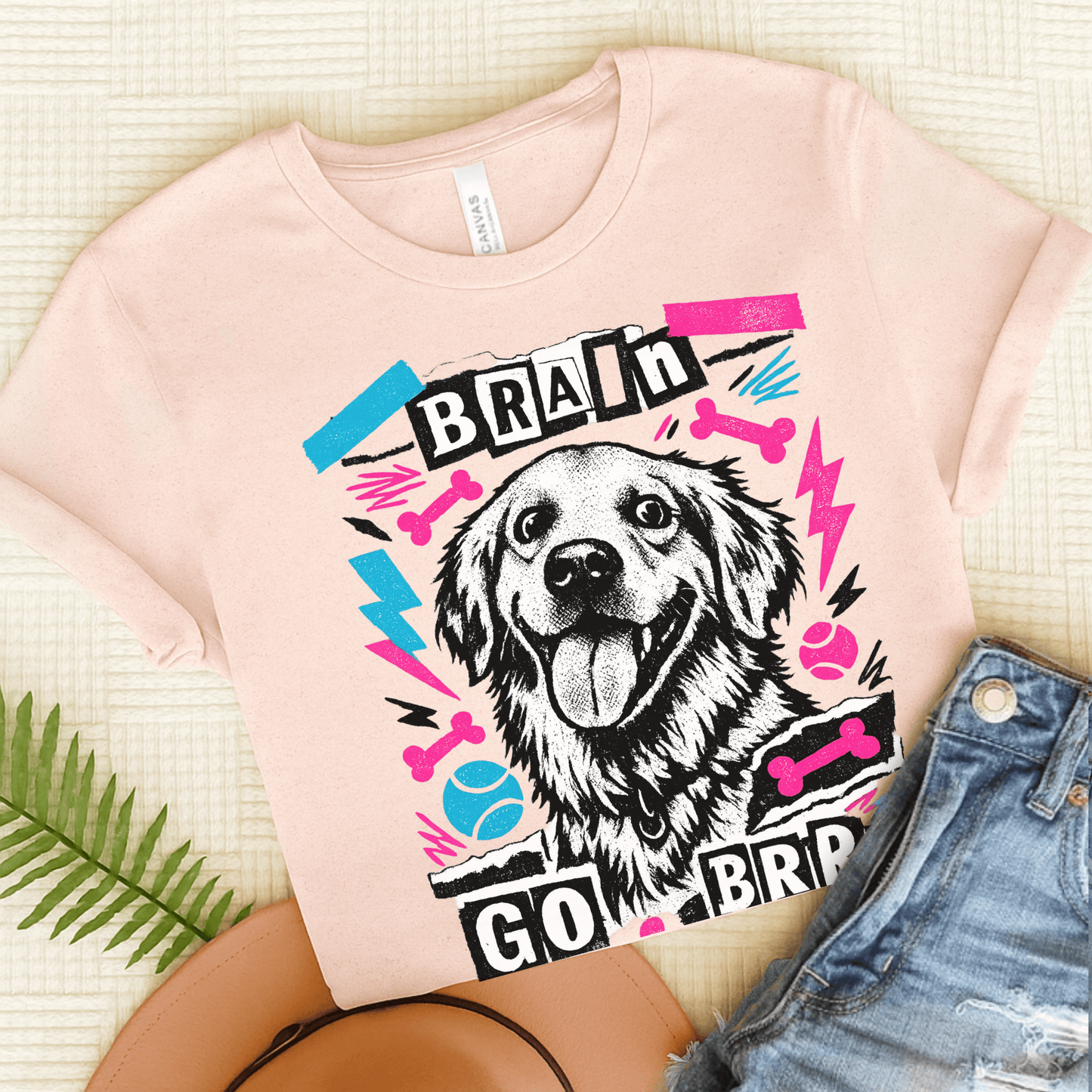 Golden Retriever Brrr Goldie Unisex Tshirt Soft Pink