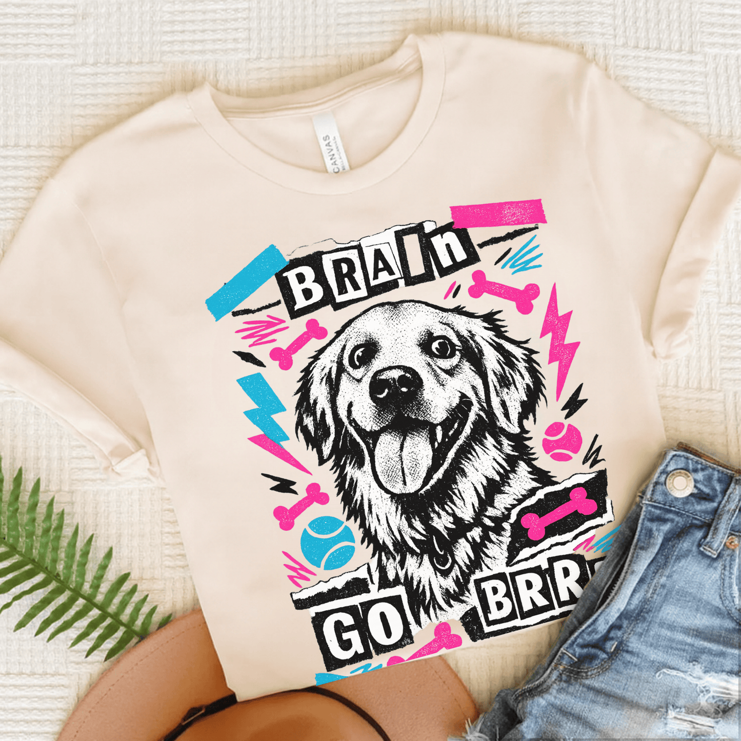 Golden Retriever Brrr Goldie Unisex Tshirt Natural
