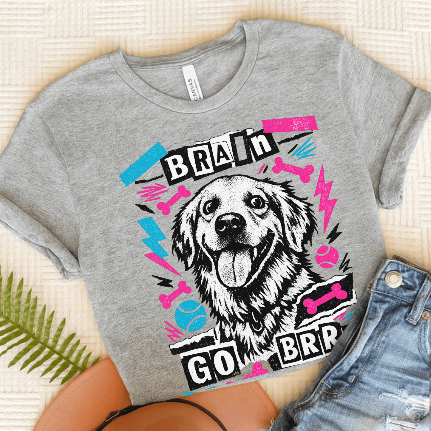Golden Retriever Brrr Goldie Unisex Tshirt Athletic Heather