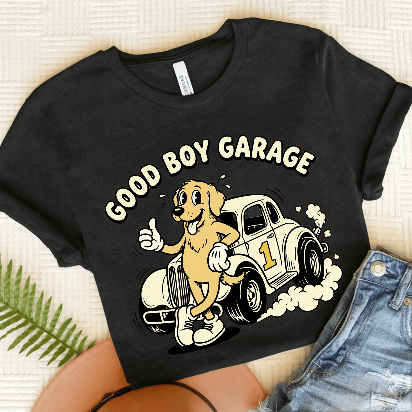 Golden Retriever Car Mechanic Unisex TShirt Dark Grey Heather