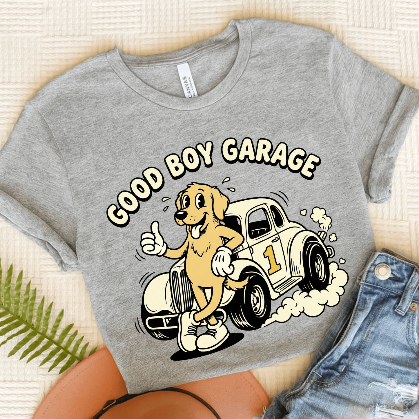Golden Retriever Car Mechanic Unisex TShirt Athletic Heather