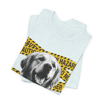 Golden Retriever Caution Tape Unisex Tshirt