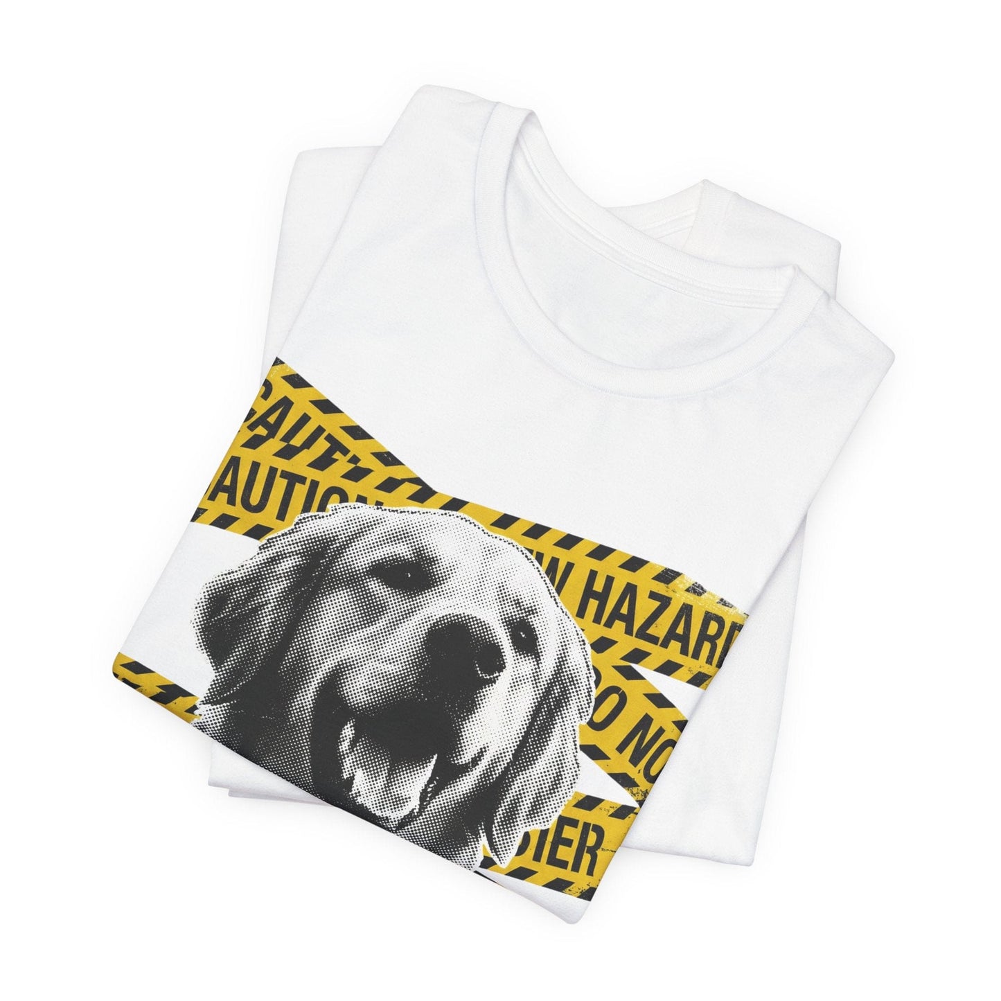 Golden Retriever Caution Tape Unisex Tshirt
