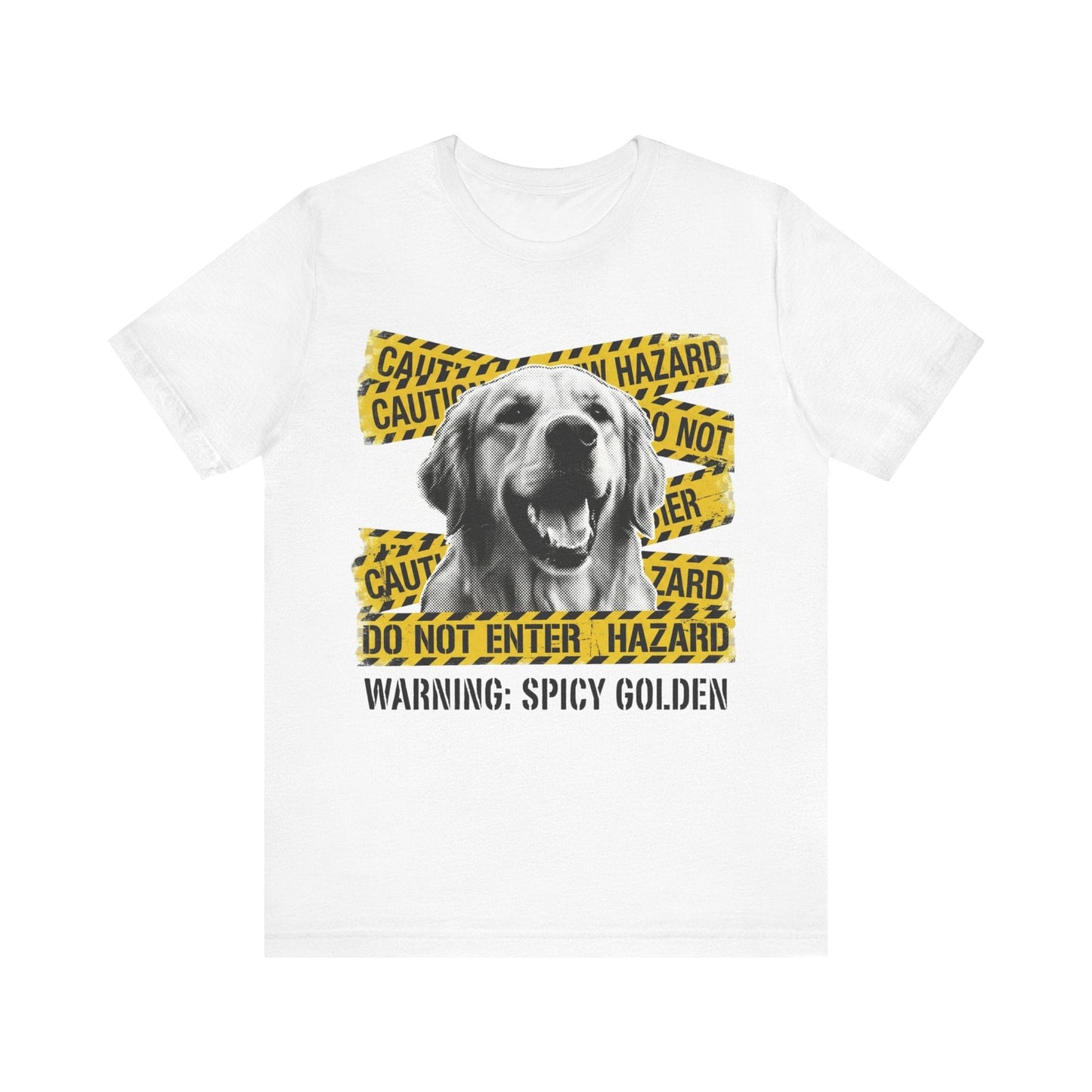Golden Retriever Caution Tape Unisex Tshirt
