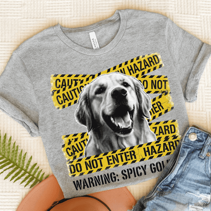 Golden Retriever Caution Tape Unisex Tshirt Athletic Heather