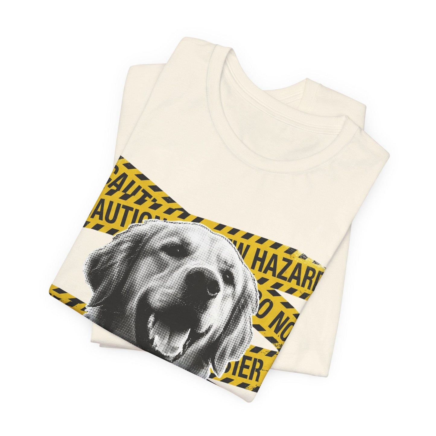 Golden Retriever Caution Tape Unisex Tshirt