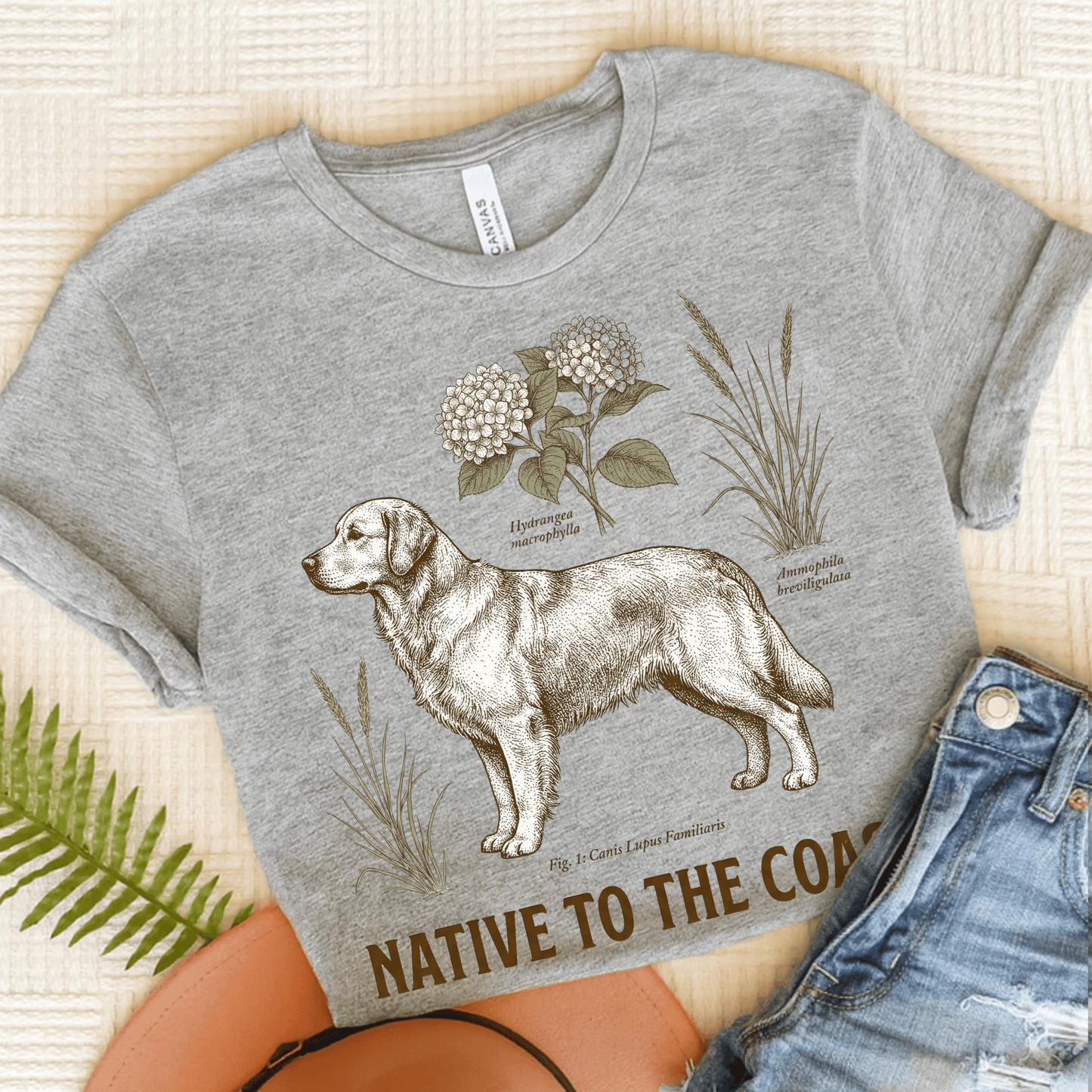 Golden Retriever Coastal Living Unisex Tshirt Athletic Heather