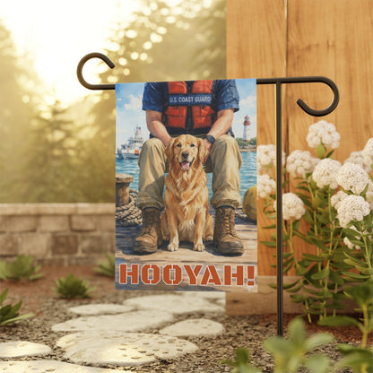 Golden Retriever Coastal Nautical Sea Rescuer Garden Flag